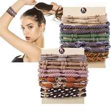 Hair Ties for Women Girls, 20 Pcs Boho Dual-Use Bracelets and Hair Tie for Th...