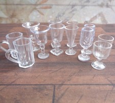 1:12 Dolls House Miniature: 12 Drink Glasses Wine Cocktail Beer Baileys  PG1