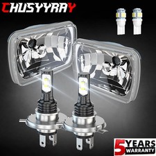 Pair 5X7 7x6 LED Headlights Hi Low Beam For International IHC 9200 9900 9400i