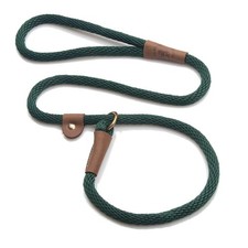 Mendota Dog Leash British Style Slip Lead, Hunter Green 1/2" 4 Foot, Made In USA