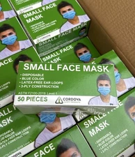 40- Boxes Cordova ELM150 Small 3-Ply Face Masks 2000pcs Earloop Disposable Masks