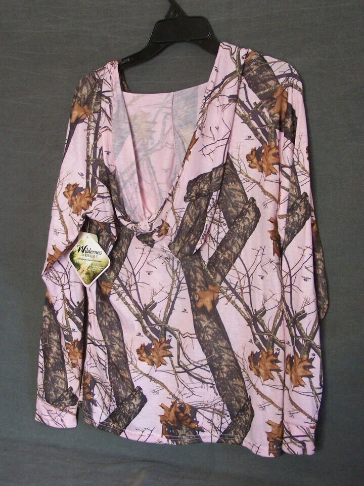 Wilderness Dreams Camouflage Loungewear Mossy Oak PBU Casual Hoodie Pink Medium - Image 2 of 2