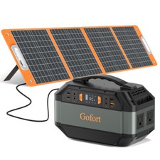 Flashfish P56 Portable Power Station 330W 299Wh With 100W Foldable Solar Panel