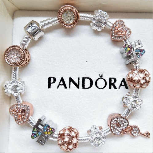 AUTHENTIC PANDORA SILVER CHARM BRACELET 