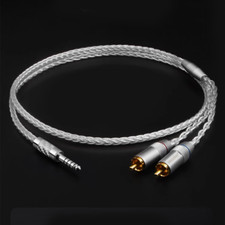HIFI Pure Silver Plated 4.4mm Balanced to 2 RCA Audio Balacned Upgrade Cable