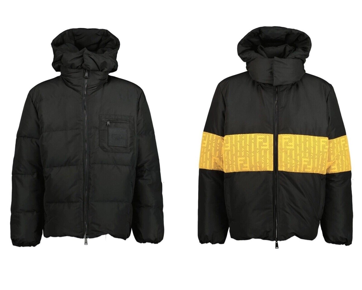 Fendi Puffer Jacket Reversible Hooded FF Monogram Size 54 New | eBay