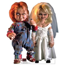 CHUCKY & BRIDE "Child's Play" Lifesize CARDBOARD CUTOUT Standup Standee 80s Doll