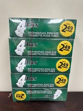 4 Aces MENTHOL KING Size RYO Cigarette Tubes 200ct Box (5 Boxes)~PR