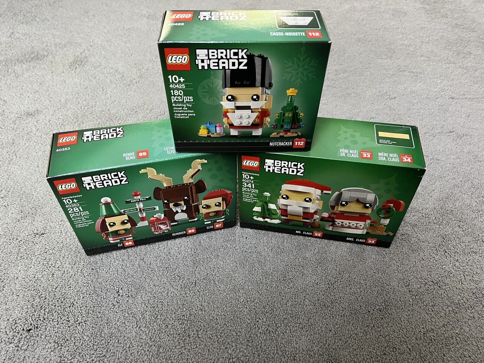 LEGO Brickheadz Christmas Lot (40274, 40353, 40425) New & Sealed