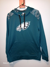 Mens Majestic PHILADELPHIA EAGLES Pullover Hooded Hoodie SWEATSHIRT BLACK Size M