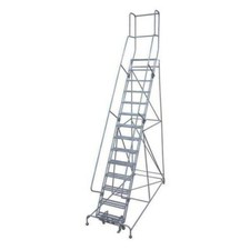 NEW! Cotterman 182in H Steel Rolling Ladder-14 Step Perforated-450lb Load Cap!!