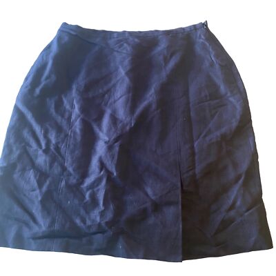 Valerie Stevens Petites linen blend size 6P black skirt
