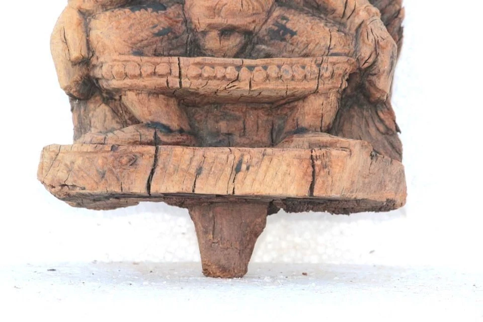 Panel Sadhu de madera tallado antiguo vintage raro decoración del hogar coleccionable Foto 4 de 4