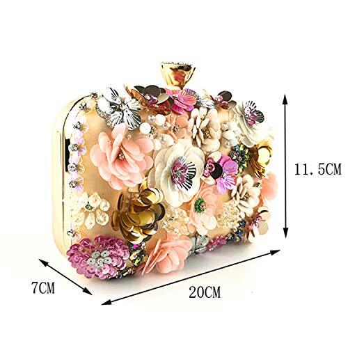 Women Clutches Flower Evening Handbag Chain Strap Shoulder Bag Gold eBay
