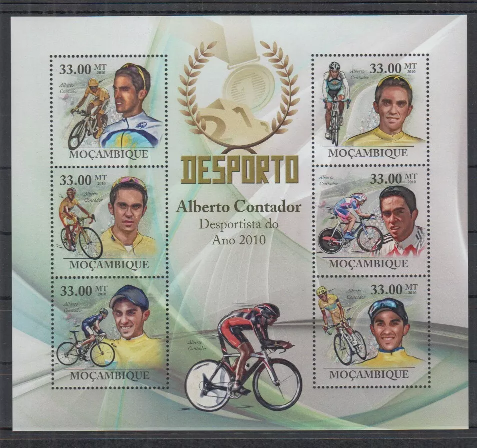 S565. Mozambique MNH 2010 Sport Cycling Alberto Contador