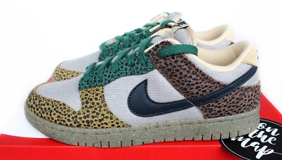 Nike Dunk Low Safari Golden Moss Cacao Wow Brown UK 5 6 7 8