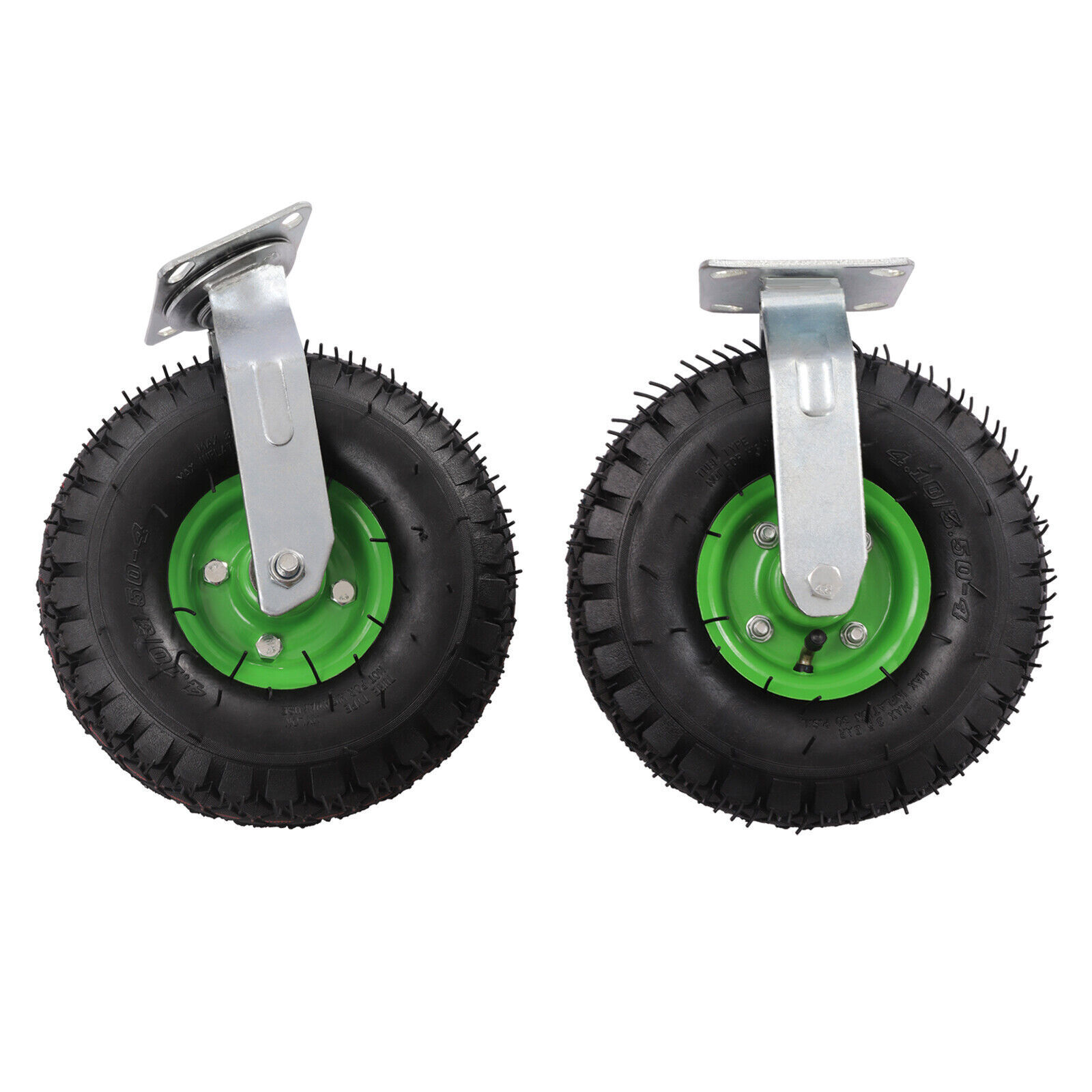 4* 10inch Pneumatic Caster Set Industrial Casters & Wheels Freight Equipment NEW