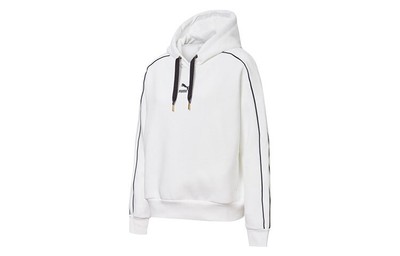 PUMA Fleece Lined Knitted Hoodie Long Sleeve Sweatshirt