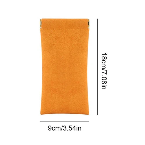 4PC Leather Mouth Snapped Sunglasses Eyeglass Glasses Soft Pouch Bag Pocket HOT - Picture 3 of 24