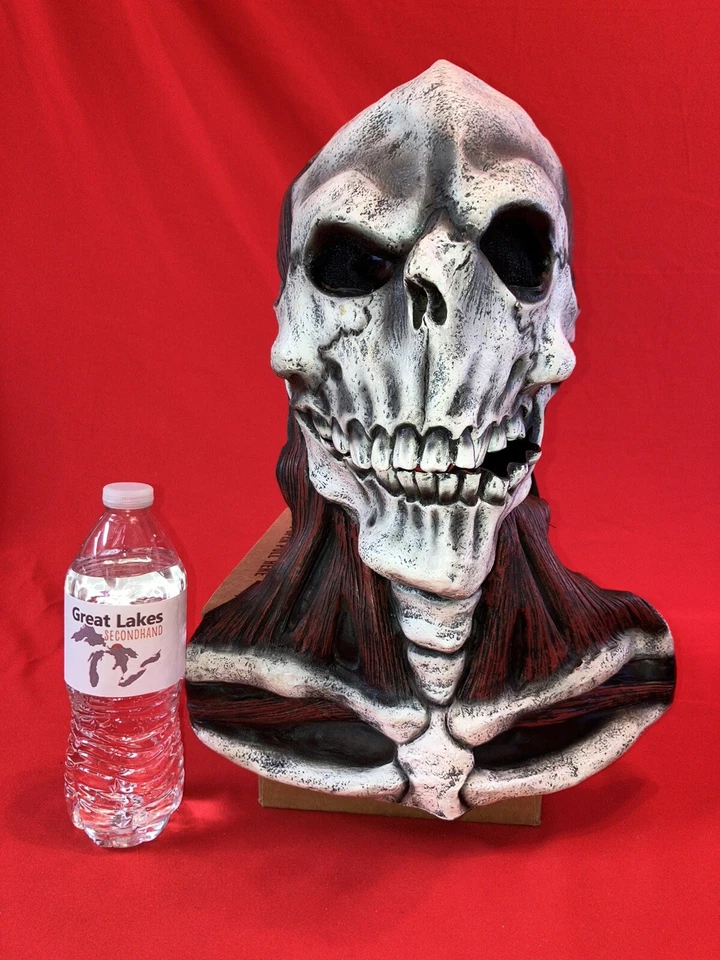 Cryptic Cadavers Skull Mask with Skeleton Chest Piece / PVC Vinyl Adult Costume - Image 2 of 4