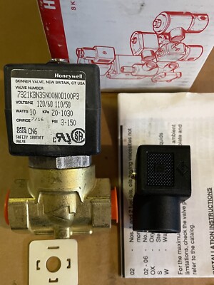 7321KBN3SN00N0D100P3 Solenoid Honeywell 3-150 psi 110-120v 50/60hz Safety Shut