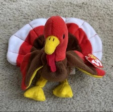 RETIRED RARE ORIGINAL TY BEANIE BABY "GOBBLES" THE TURKEY 1996