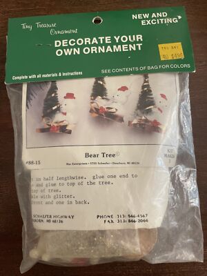 Vintage Merri Mac Merrimac Bear Tree Kit 88-15 SEALED Tiny Treasure Ornament