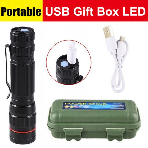 1200000LM Linterna LED Luz Táctica Antorcha Súper Brillante Lámpara Recargable USB - Imagen 6 de 22