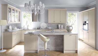 EINBAUKÜCHE SENSO FRANCESCA HELL BEIGE MATT 240 CM #L19522 