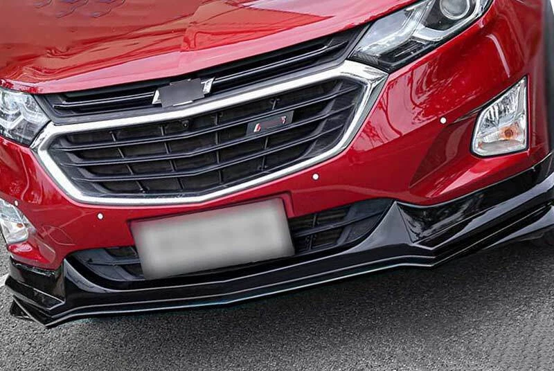 Kit de carrocería alerón labial parachoques delantero negro brillante para Chevrolet Equinox 2018-21 reacondicionamiento Foto 3 de 4