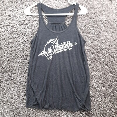 Lil Evil InKorpor8ted Tank Top Women Small Scoop Neck Black / Dark Gray