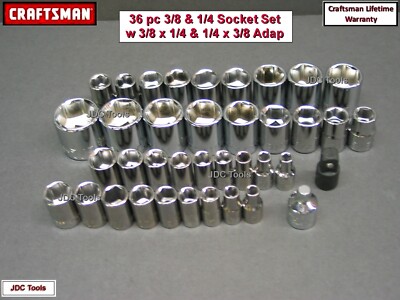 CRAFTSMAN  38 pc 1/4 & 3/8 SAE METRIC MM 6pt socket sets new 40 18