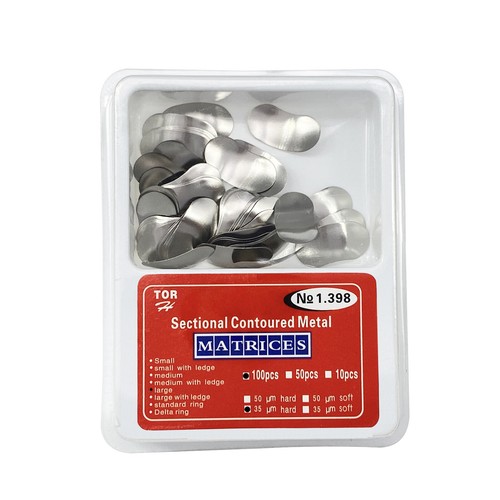 100 Pcs Dental Sectional Contoured Metal Matrices Refill Matrix Band Ledge 35um - Picture 4 of 14