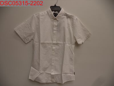 NWT - Stain, Only & Sons Men's White Poplin Button Down Shirt, Size S 7419772