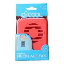 o2Cool Deluxe Necklace Fan Pink Hands Free Cooling Battery Operated