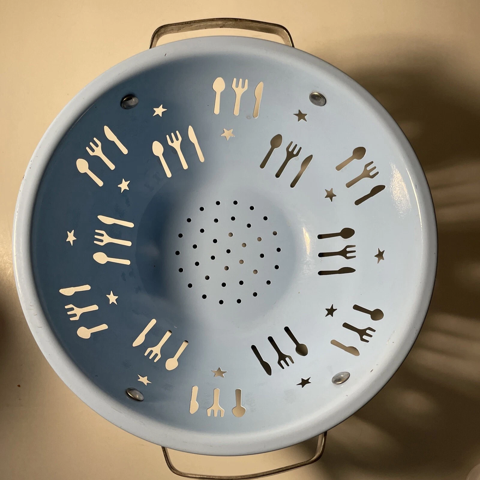 Butterfly Unique Power Blue Enamel Colander