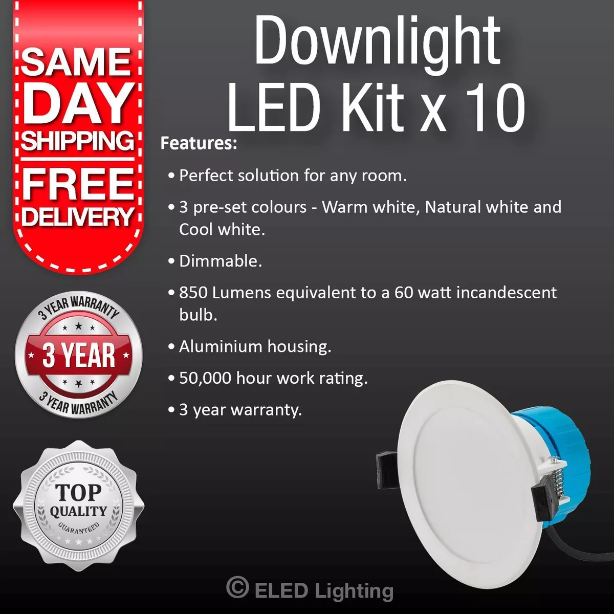 Led 2024 downlight wattage