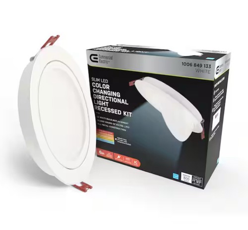 Commercial Electric 6 in. Ultra Directional CCT LED Canless Recessed Light White - Picture 2 of 12