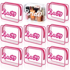 9 Pcs Bride and Babe Bachelorette Makeup Bags Bride Cosmetic Bags Bridesmaid ...