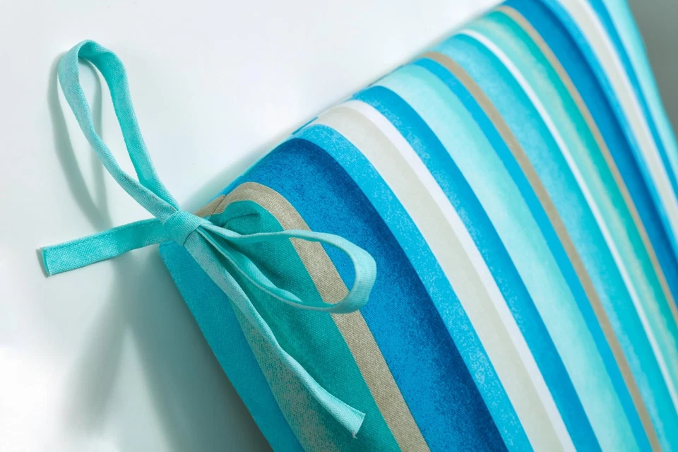 Almohada Perfecta Rayas Interior/Exterior Sólido Espalda Chaise Salón Cojín con Corbatas- Foto 4 de 4