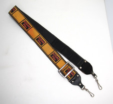 RARE Vtg KODAK Film Camera Strap Neck Shoulder Yellow Black Woven Retro Adjust
