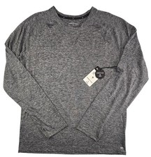 Kenneth Cole Active Tech Long Sleeve Tee - Men's Large Black Heather upf 50 