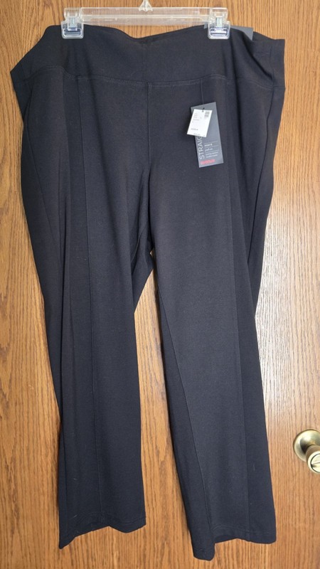 Avenue Women's Pants Tummy Control Slimming, Pull On, Straight Leg 22/24 Petite