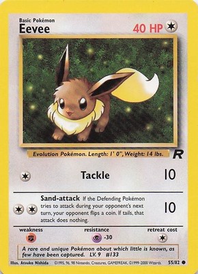 Pokemon Team Rocket Eevee #55/82 Common Lightly played