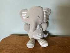 Theodore Elephant Living Textiles Rattle Plush Stuffed Knitted Sleeping 14"