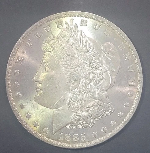 1885 O Morgan Silver Dollar BU High Luster Bright Fields Low Start Below Melt!