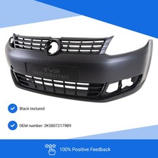 Fits VW Caddy 2010-2015 Front Bumper Black Textured No PDC Or Washer Holes