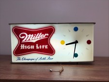 Vintage Miller High Life Beer Advertising 50/60s Lighted Clock Sign Works