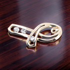 ESTATE SOLID 14K YELLOW GOLD RIBBON NATURAL DIAMOND STUD EARRING JACKETS #7981 — photo 2