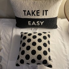 Kate Spade Pillow Set, Take it Easy, Black Polka dots, NWT beaded, Target